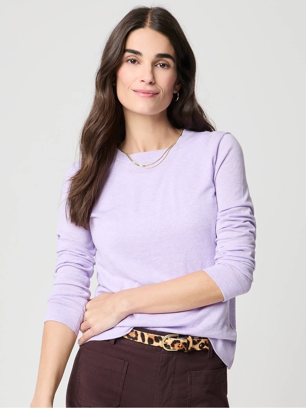 J Crew Women’s Teddie Size XS Purple Crewneck Long-Sleeve Sweater